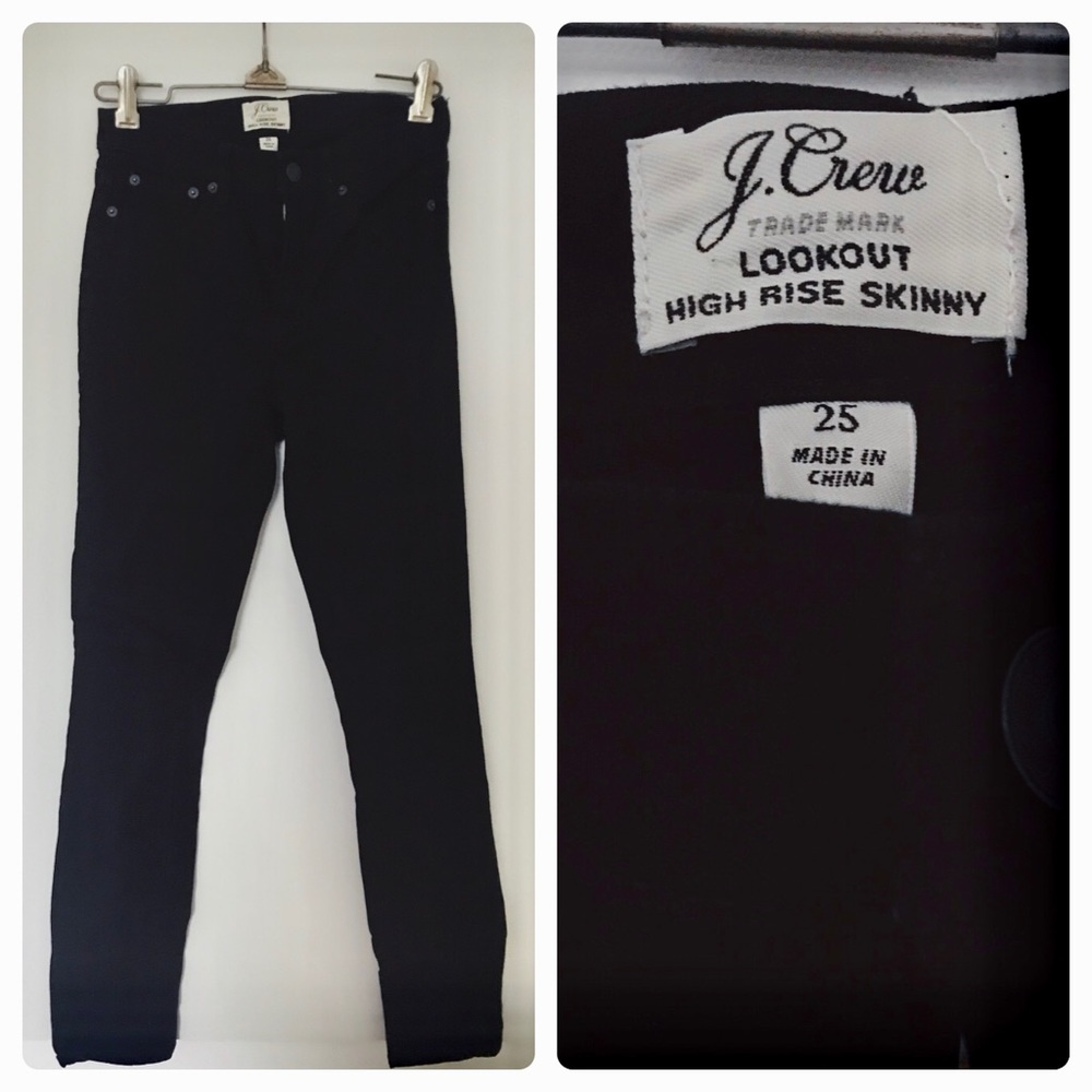 J.Crew Lookout High Rise Skinny Black Size 25